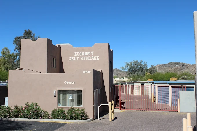 Economy Self Storage facility front office and gate